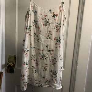 White floral mini dress